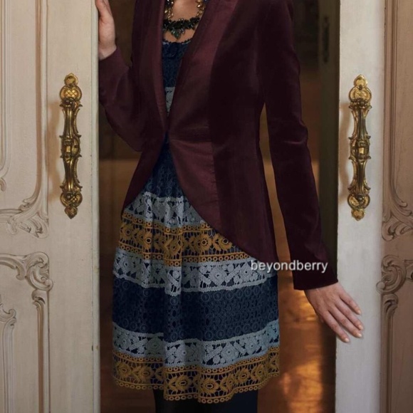 Anthropologie Maeve Crochet Fit and Flare Dress 0 2 XS MSRP $218 - Picture 3 of 6